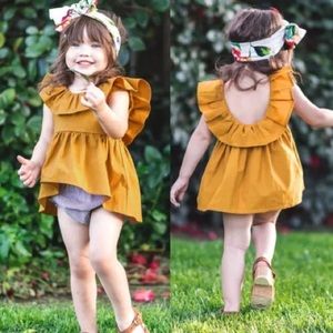 NWT Mustard High-Low Girls 3T Blouse